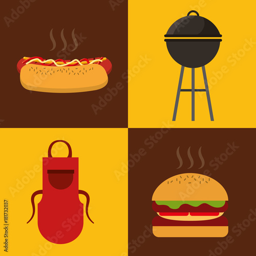 barbecue celebration concept icons vector illustration design