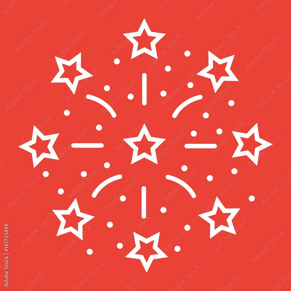 Fireworks line icon, New year and Christmas Fireworks line icon, New year and Christmas