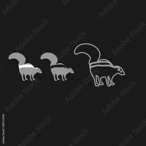 Skunk icon. Grey set .