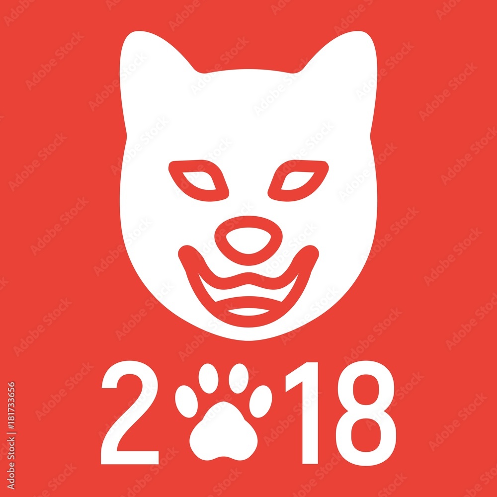 Dog, Chinese zodiac of 2018 year glyph icon Dog, Chinese zodiac of 2018 year glyph icon