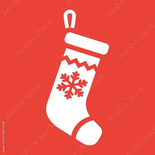 Christmas Stocking glyph icon, New year
