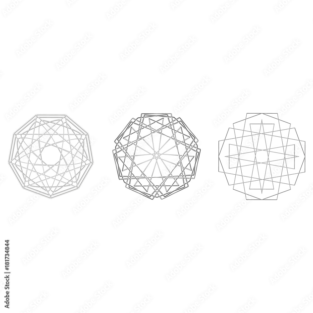 Holiday patterns of stars of snowflakes and flowers for gifts