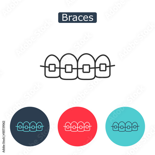 Tooth with braces icon.