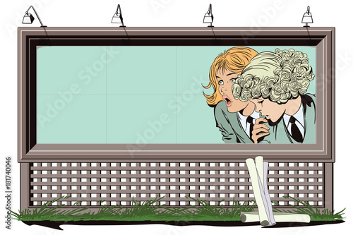 Two girls are talking.  Stock illustration.
