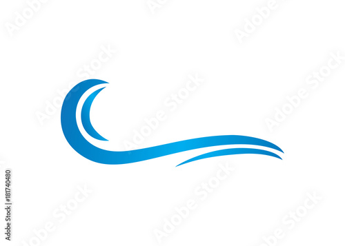 stream line wave ocean logo