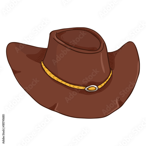 Vector Single Cartoon Cowboy Hat on White Bcakground
