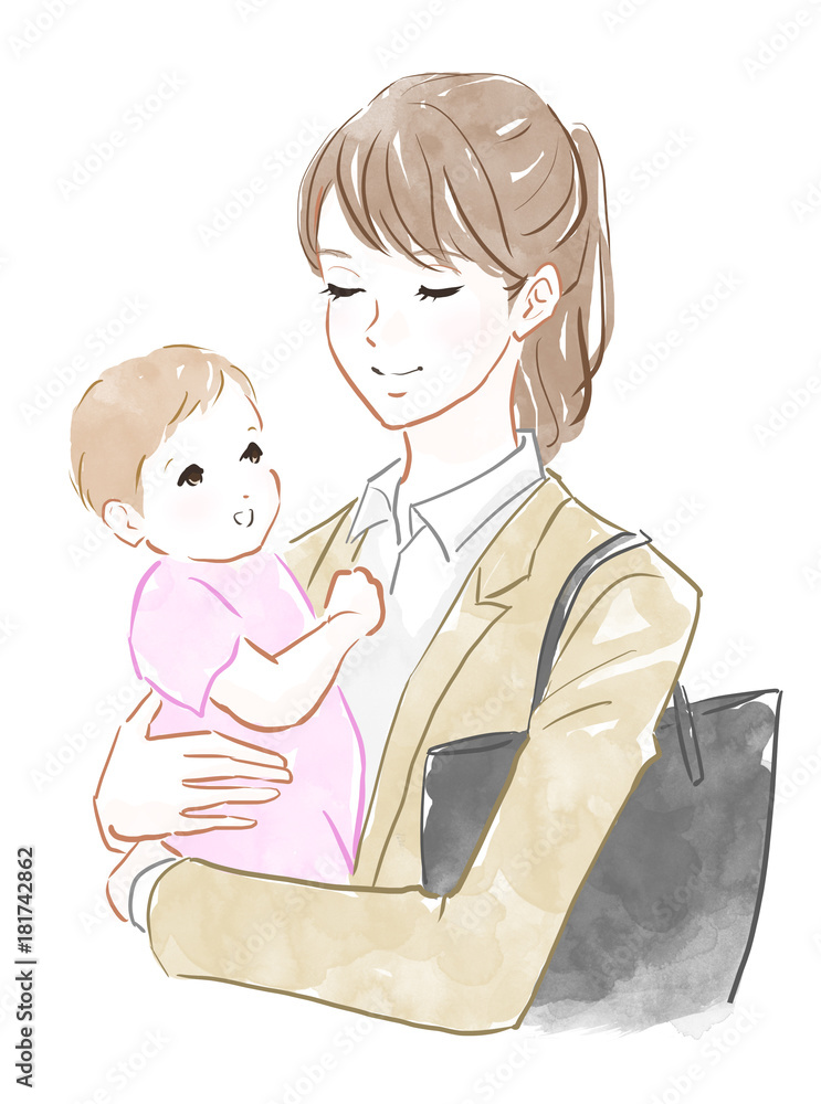 赤ちゃんを抱っこする女性 Stock イラスト Adobe Stock