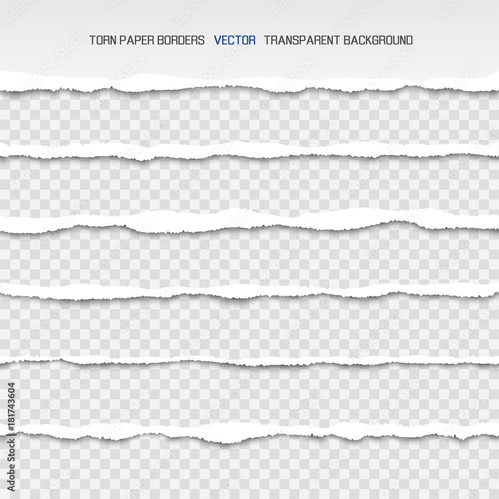 Torn White Paper Borders Isolated Illustrations