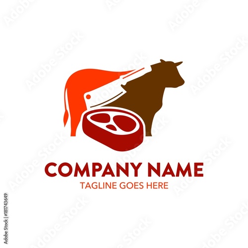 beef steak logo. unique. vector. editable