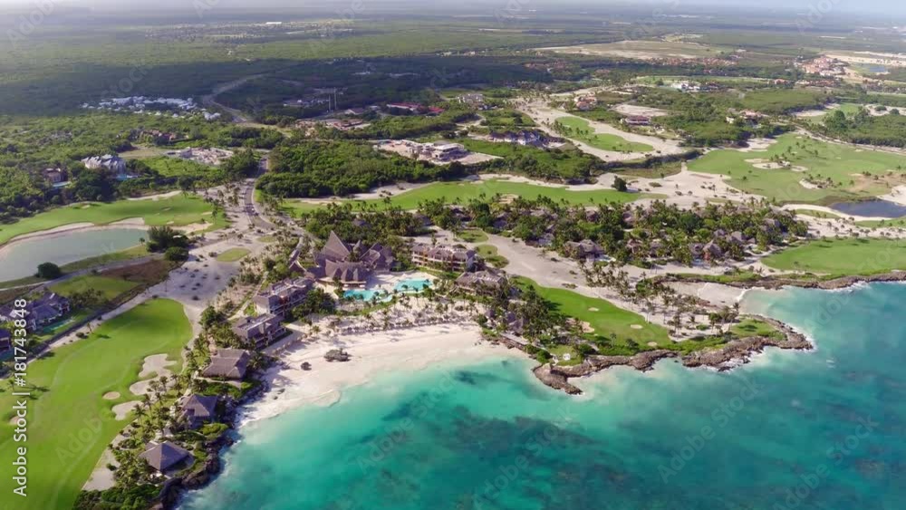 Beach and palm trees of the Thailand. Blue Indian Ocean. Drone / Palm trees on the ocean. Hotel on the beach. Summer Beach and palm trees of the Thailand. Blue Indian Ocean. Drone / Palm trees on the ocean. Hotel on the beach. Summer