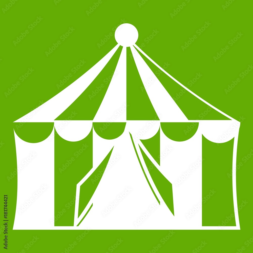 Circus tent icon green Circus tent icon green