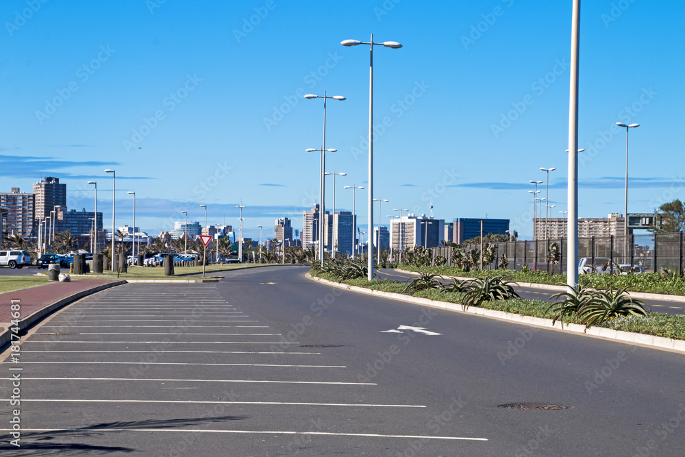 Beachfront Road Heading Towards Durban City Skyline