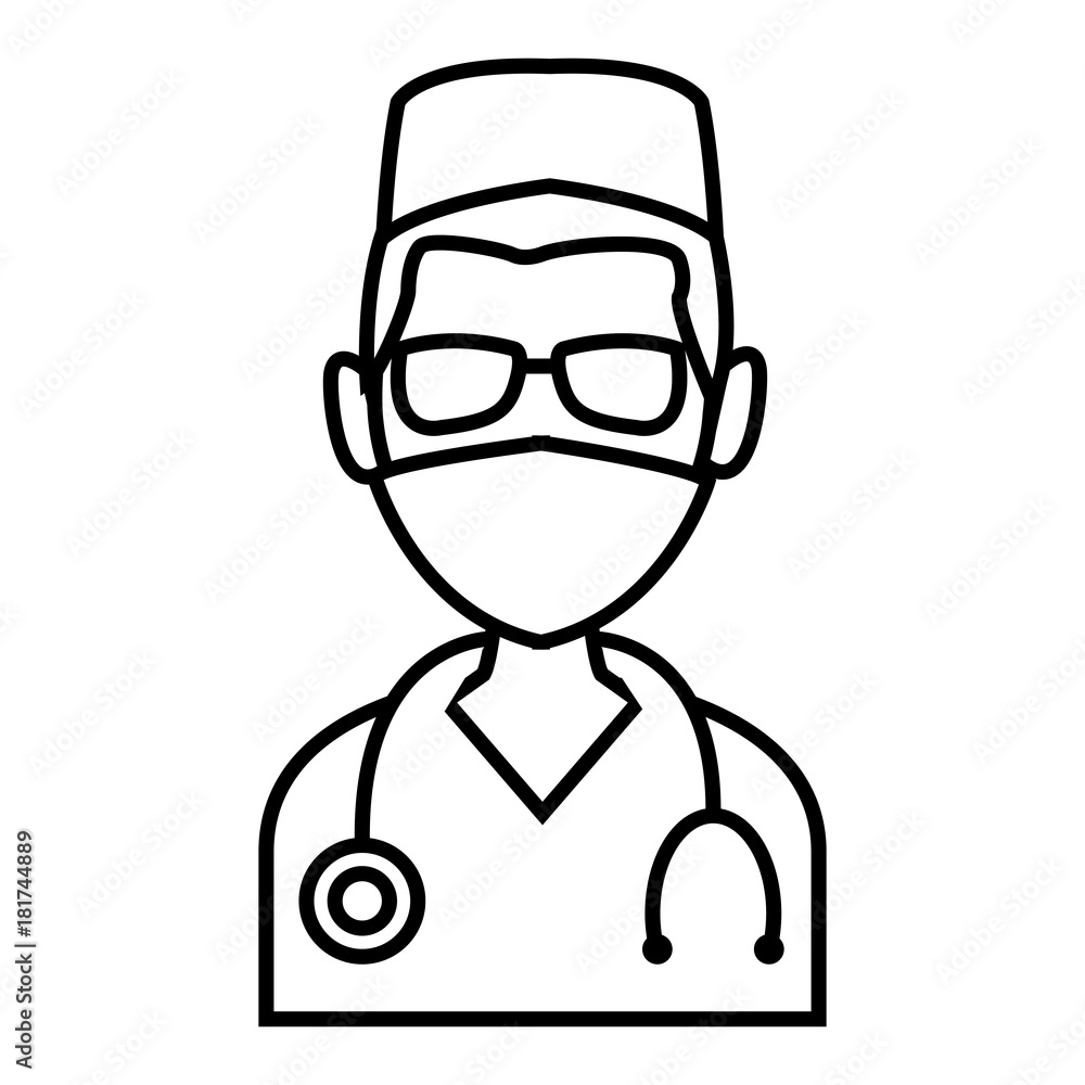 Doctor avatar profile icon vector illustration graphic design