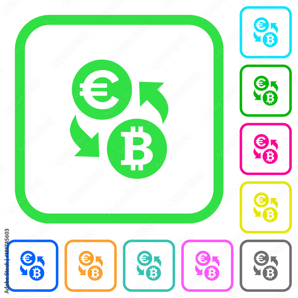 Euro Bitcoin money exchange vivid colored flat icons icons Euro Bitcoin money exchange vivid colored flat icons icons
