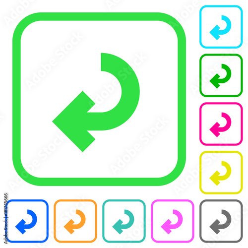 Return arrow vivid colored flat icons icons