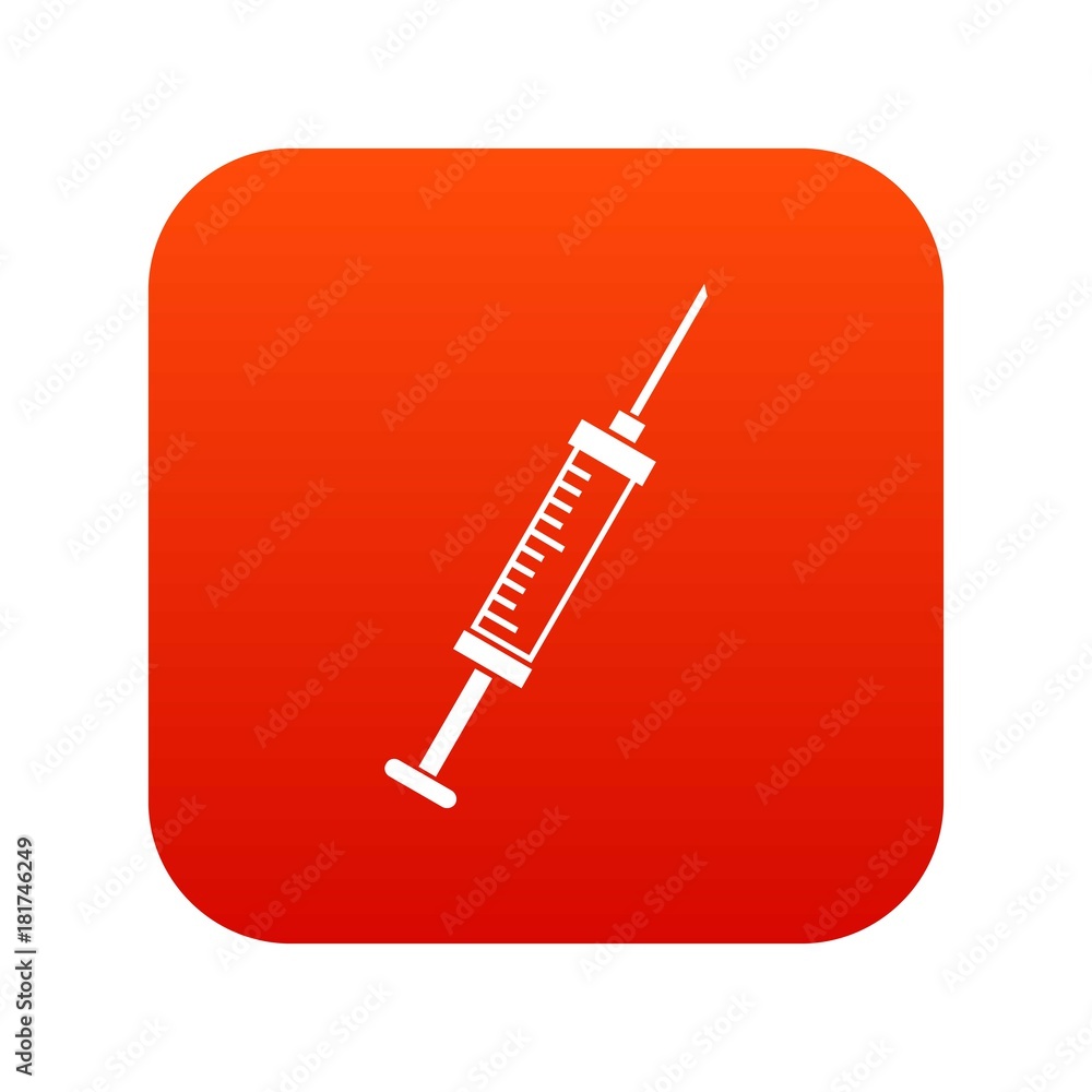 Syringe icon digital red Syringe icon digital red