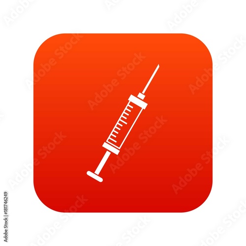 Syringe icon digital red