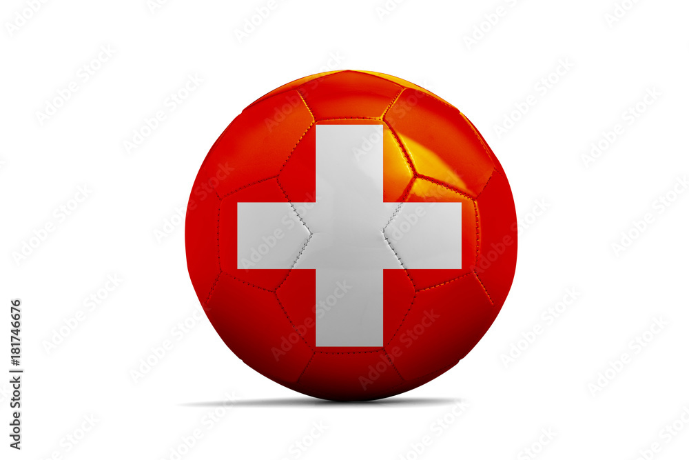 Obraz premium Soccer ball with team flag, Russia 2018. Switzerland