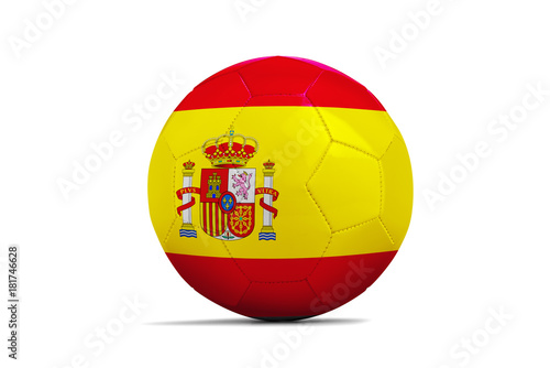 Soccer ball with team flag  Russia 2018. Spain