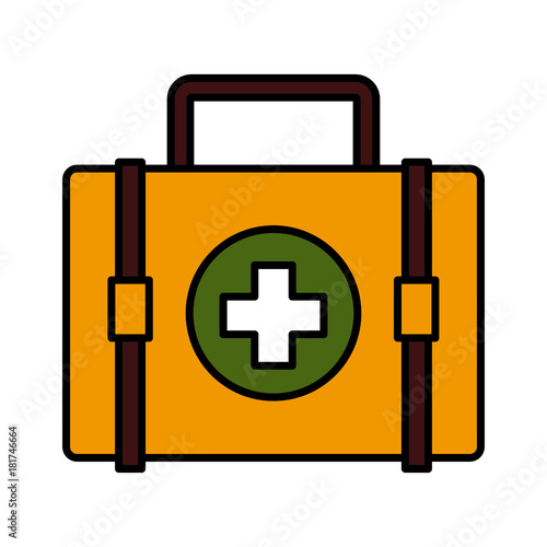 Medical first aid suitcase icon vector illustration graphic design