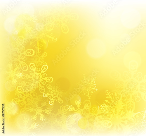 Gold Christmas Snowflakes Background