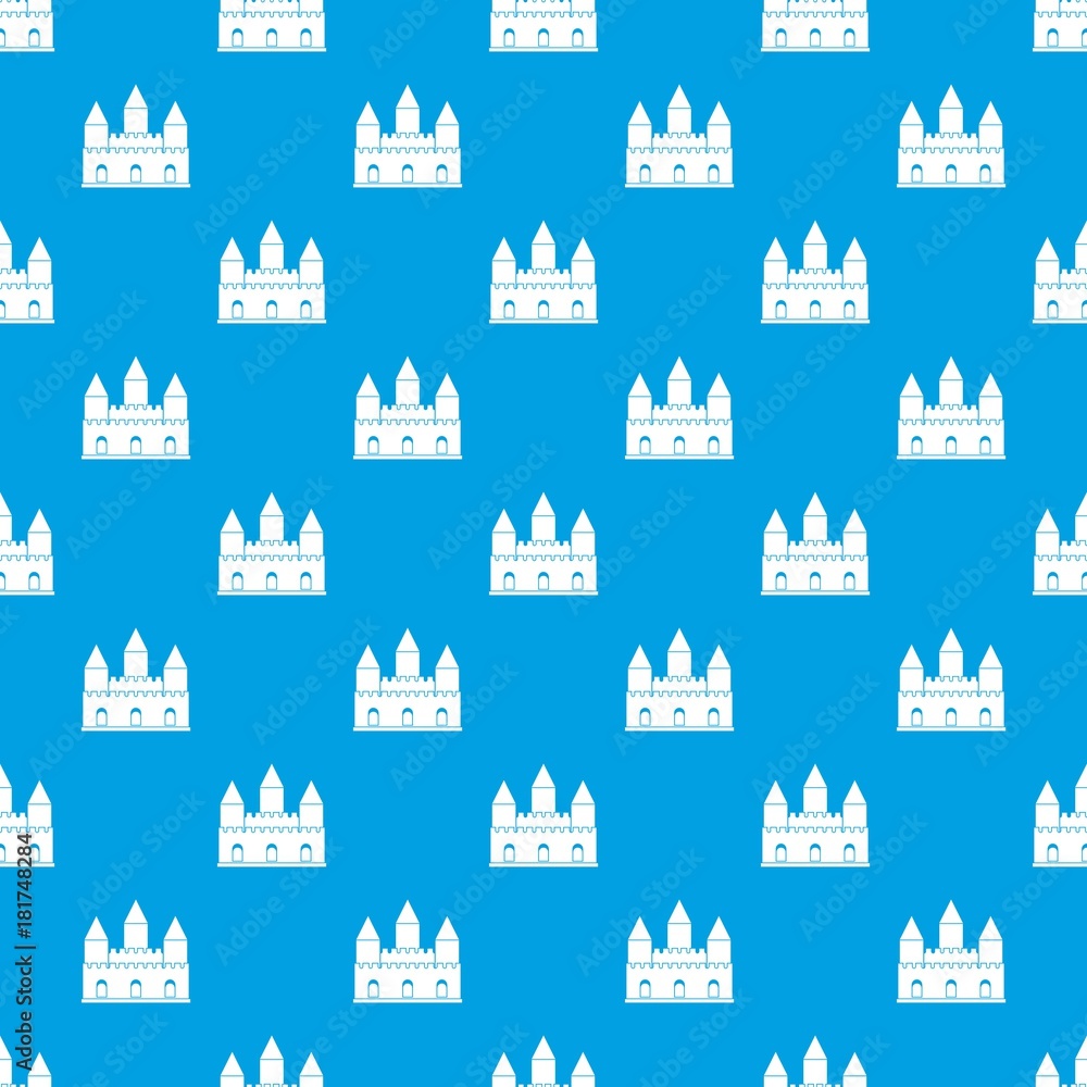 Obraz premium Castle tower pattern seamless blue