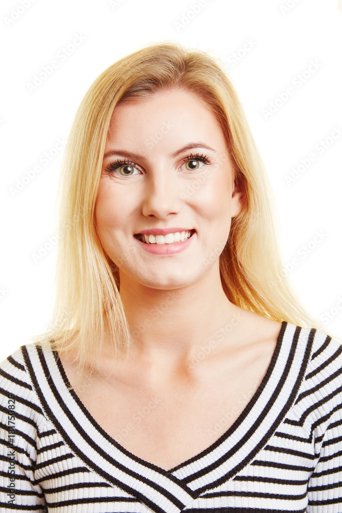 Bewerbungsfoto einer jungen blonden Frau Bewerbungsfoto einer jungen blonden Frau