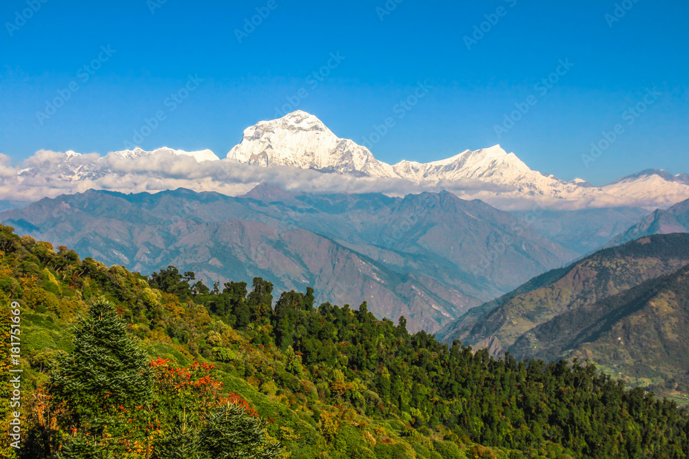 View from Annapurna mountains, trekking way of Phokara, Nepal View from Annapurna mountains, trekking way of Phokara, Nepal