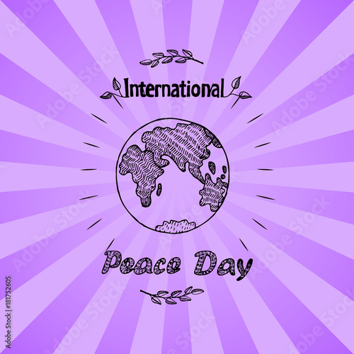 Peace Day International Holiday Poster with Earth