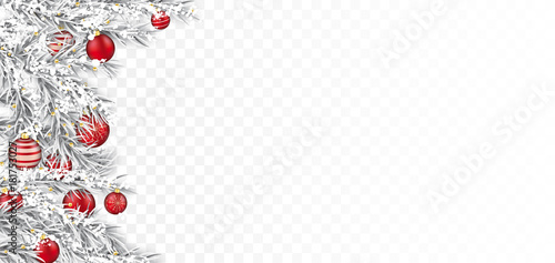 Frozen Twigs Red Baubles Side Transparent Header