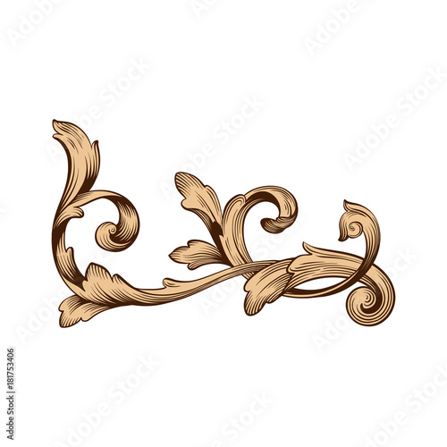 Classical baroque ornament vector 
