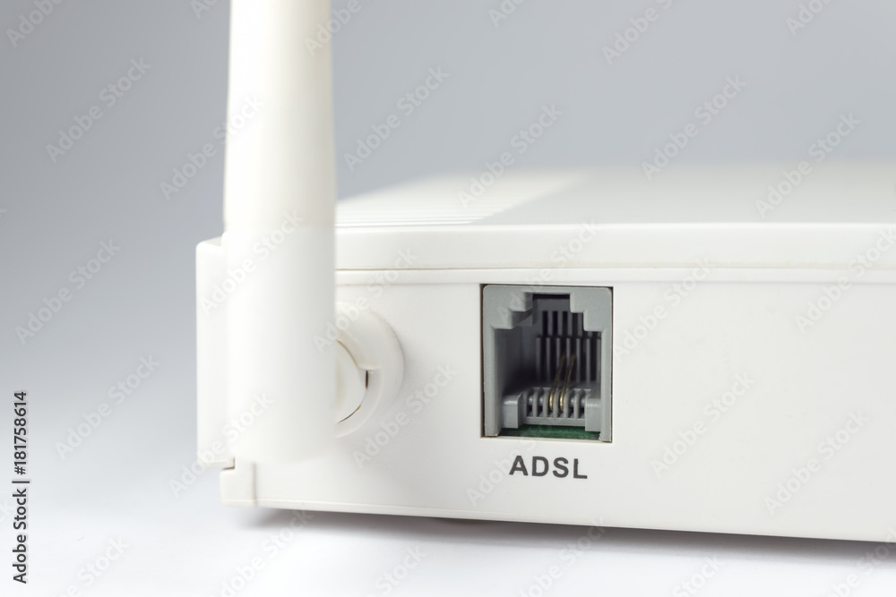 ADSL Port And Wireless Antenna Of A Modem ADSL Port And Wireless Antenna Of A Modem