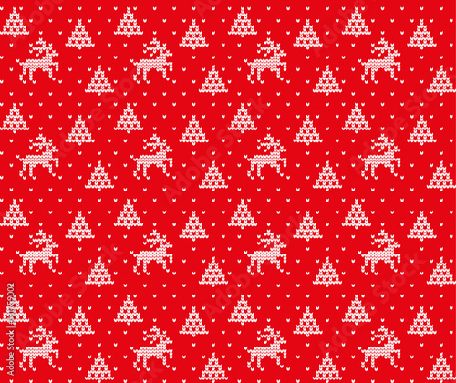 Winter festive Christmas knitted pattern woolen knitted