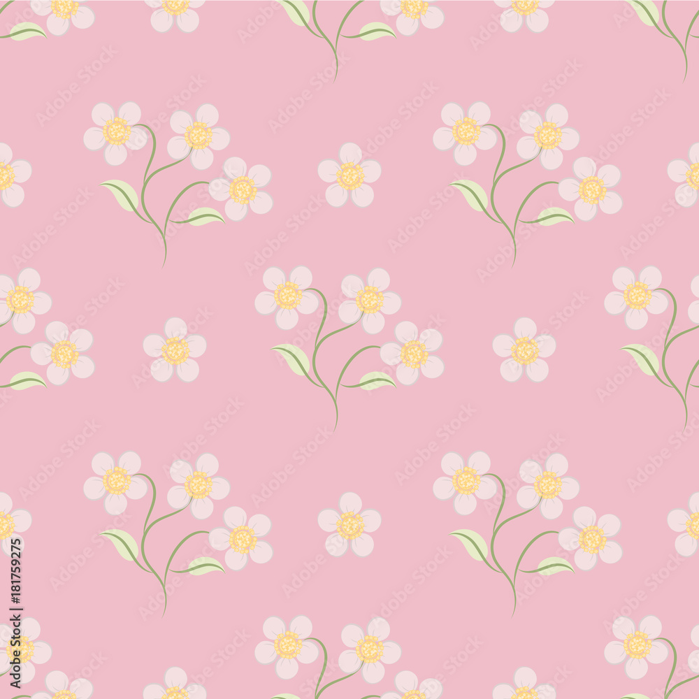 pattern floral and flower on pink bg