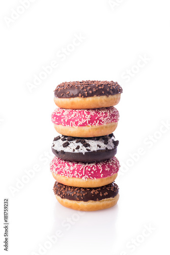Fototapeta Naklejka Na Ścianę i Meble -  Donut with sprinkles isolated on white