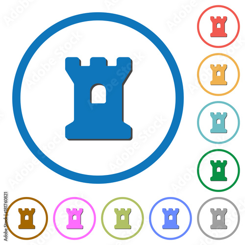 Bastion icons with shadows and outlines