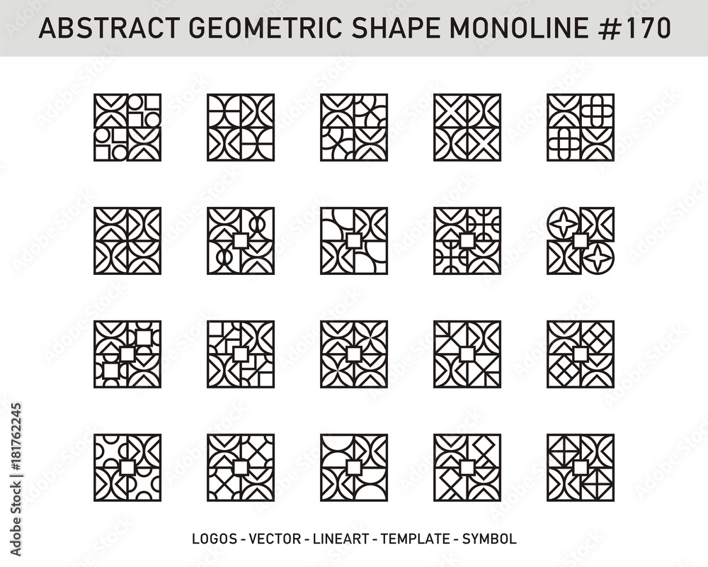 Abstract Geometric Shape Monoline, Stock Vector Design Pattern