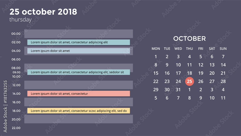Calendar infographic, table chart, presentation chart. Business period concept. Task manager. Day, week, month. 2018 year. Time management. Organizer date diary. Calendar infographic, table chart, presentation chart. Business period concept. Task manager. Day, week, month. 2018 year. Time management. Organizer date diary.