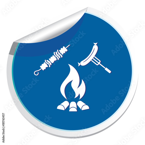 Grilled kebab and sausage icon