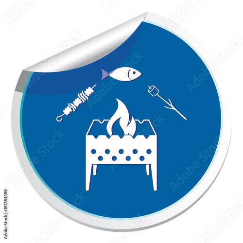 Grilled fish, zephyr and  kebab icon