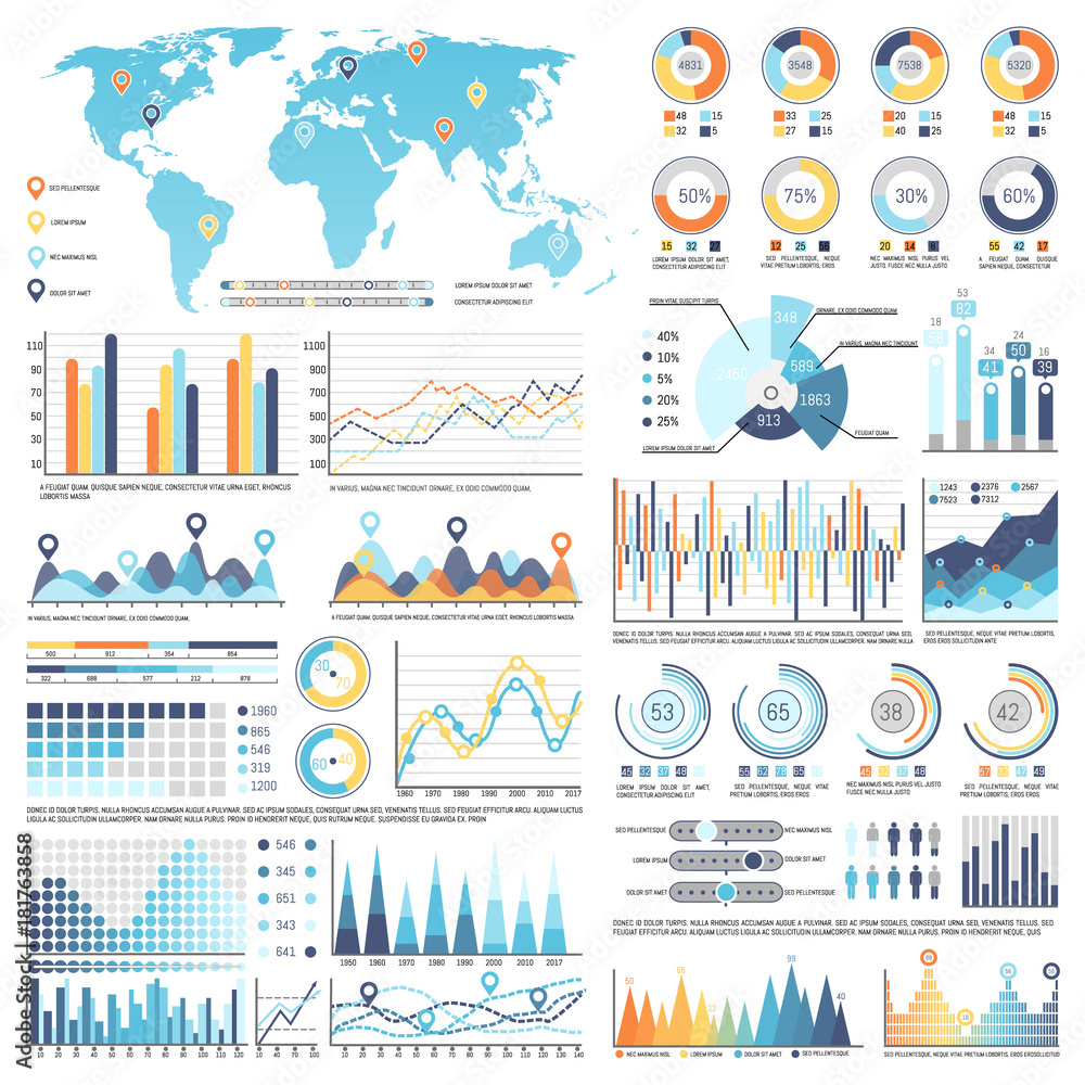 Collection of Infographics Isolated Illustration Collection of Infographics Isolated Illustration