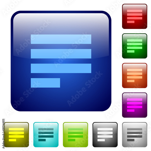 Text align justify last row left color square buttons