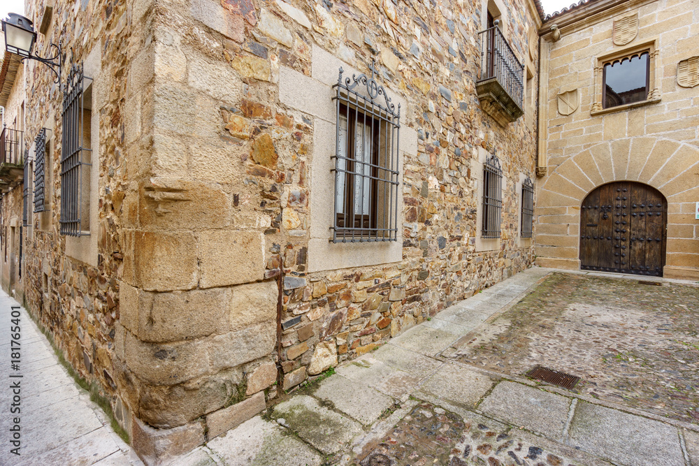 Small streets for large historical buildings, Caceres Spain