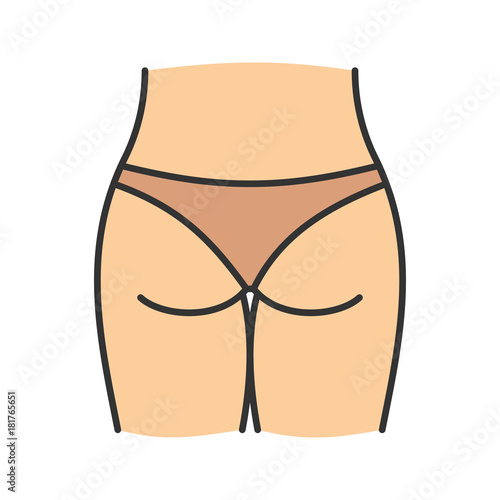 Female buttocks color icon