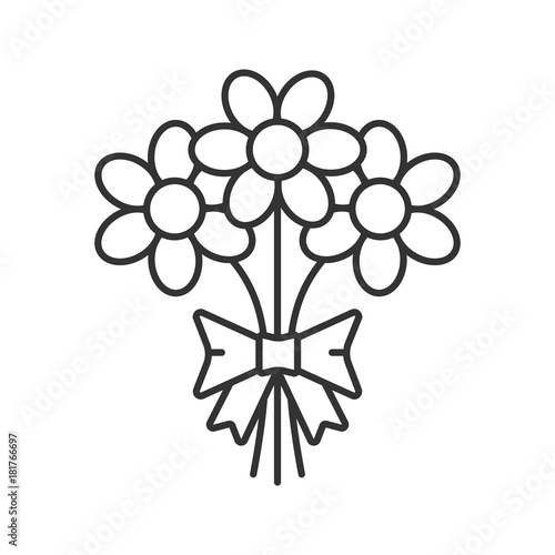 Bunch of flowers linear icon