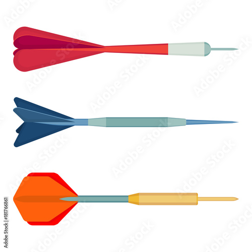 Dart arrows small missiles with different shape color vector