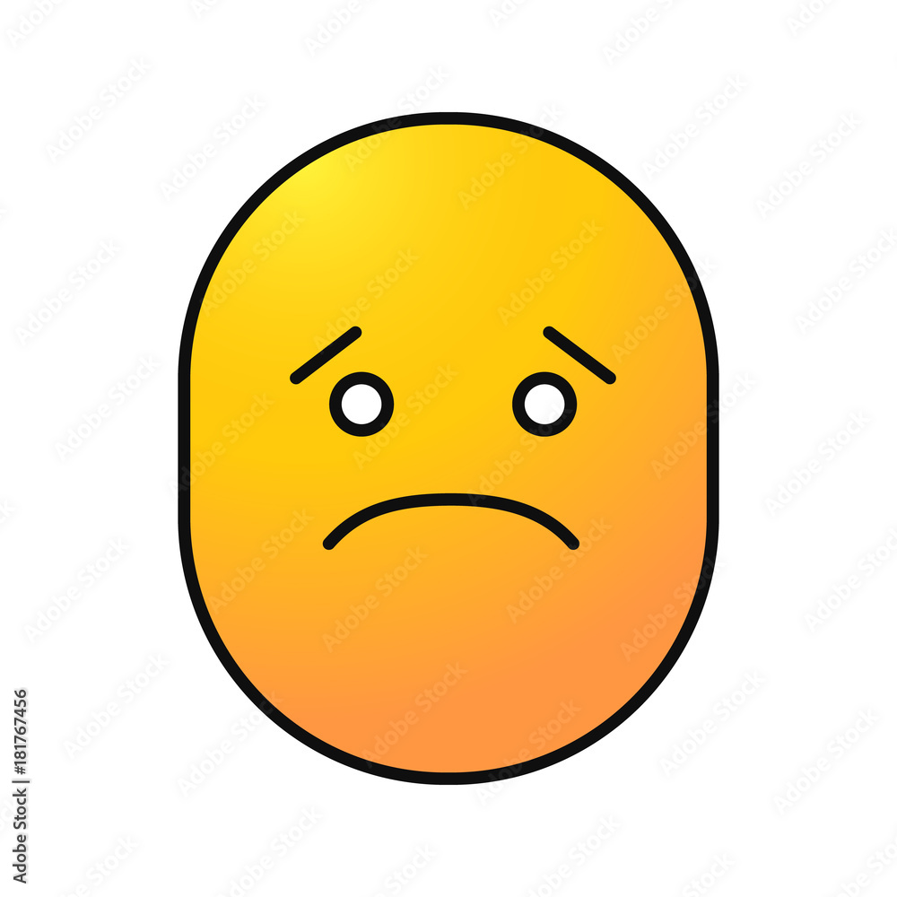 Fototapeta premium Sad smile color icon