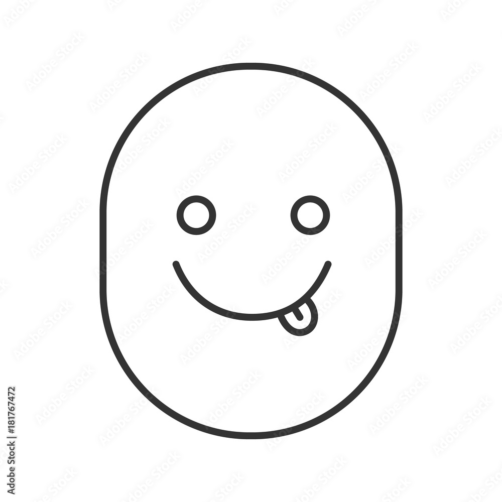 Yummy smile with open eyes linear icon Yummy smile with open eyes linear icon