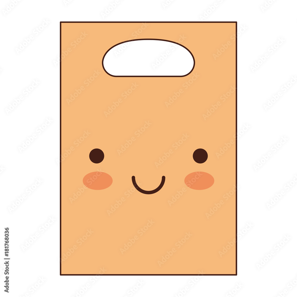 kawaii paper bag with handle in colorful silhouette kawaii paper bag with handle in colorful silhouette