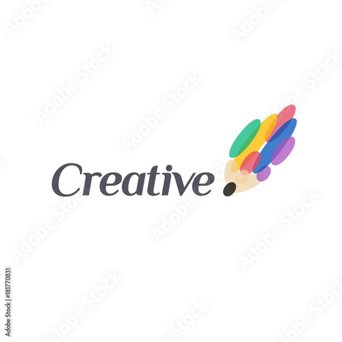 Vector logo design. Pencil sign. Creative